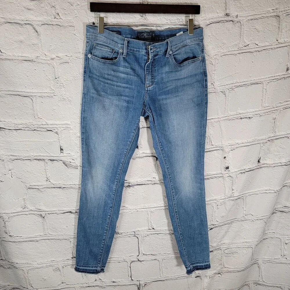 Lucky Brand Womens 10/30 Charlie Skinny Jeans Medium‎ Wash Denim Casual Low Rise